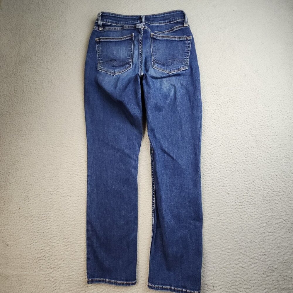 Silver Jeans Womens 30x29 Blue Curvy Avery Straight Leg Stretch Dark Wash Faded - Picture 2 of 11